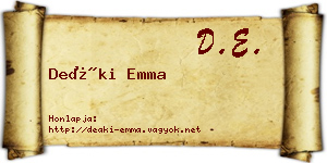 Deáki Emma névjegykártya